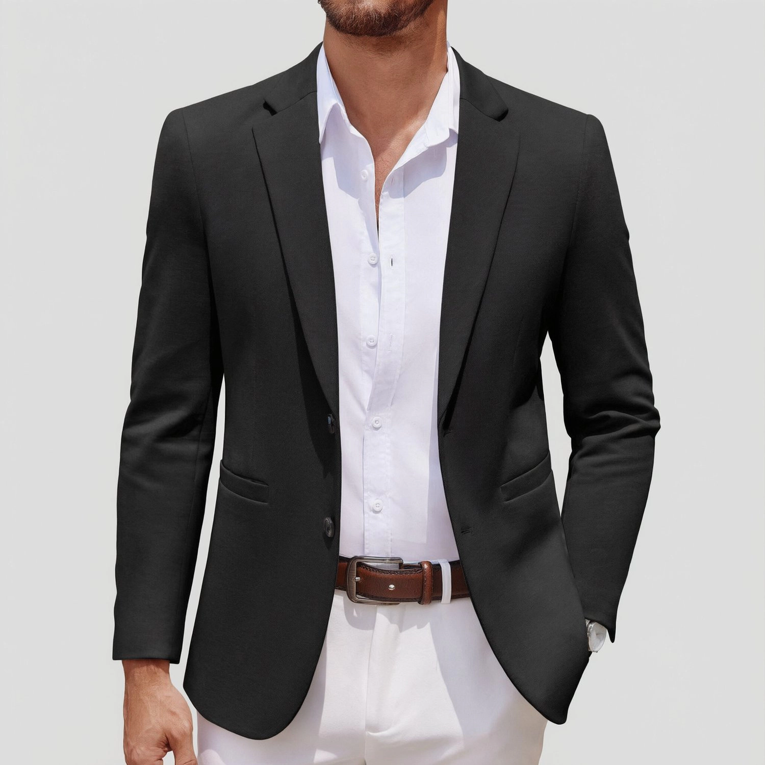 COOFANDY Mens Classic Notched Lapel Blazer Two Button Slim Fit Dressy Sport Coat