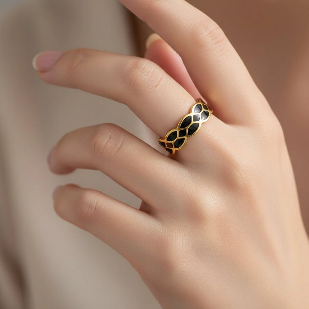 DressAtR Women's U Shape 18K Gold Plated Open Ring
