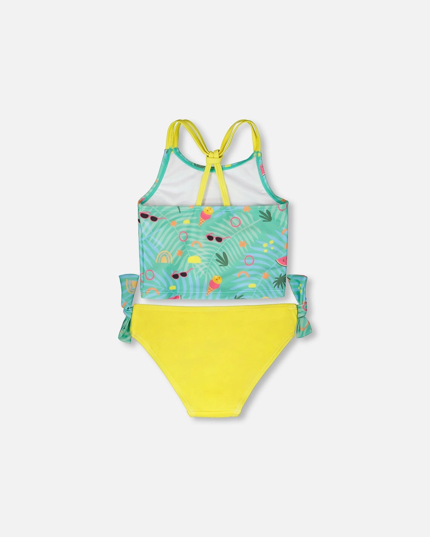 Deux par Deux Girls Beach Print Top and Bottom Two-Piece Swimsuit