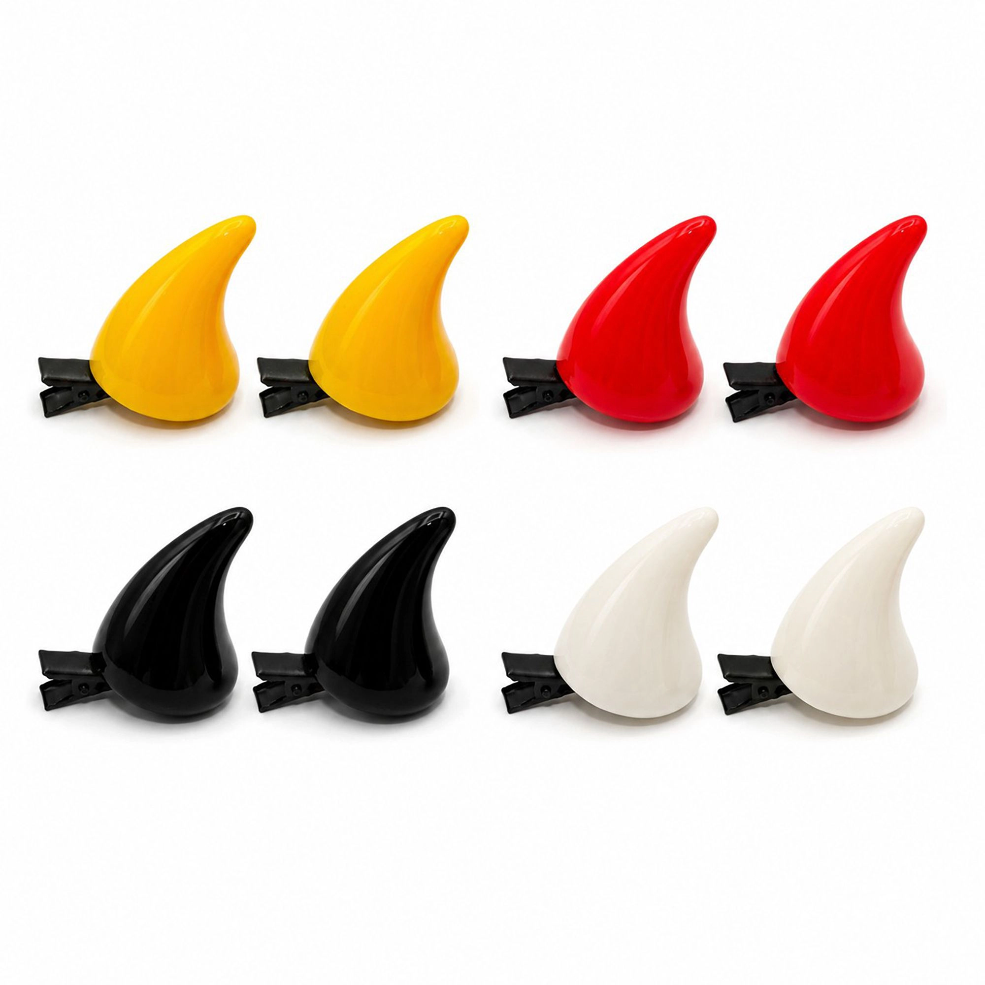 Alilang Pet 8-Piece Colorful Devil Horn Halloween Hair Clip Set