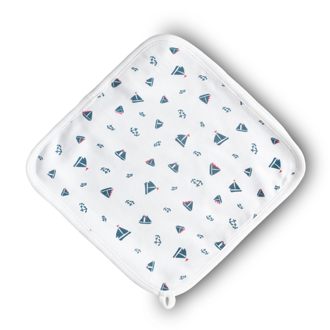 PetalSoft Wash Cloth Duo, Leopard and Nautical- 9" x 9"