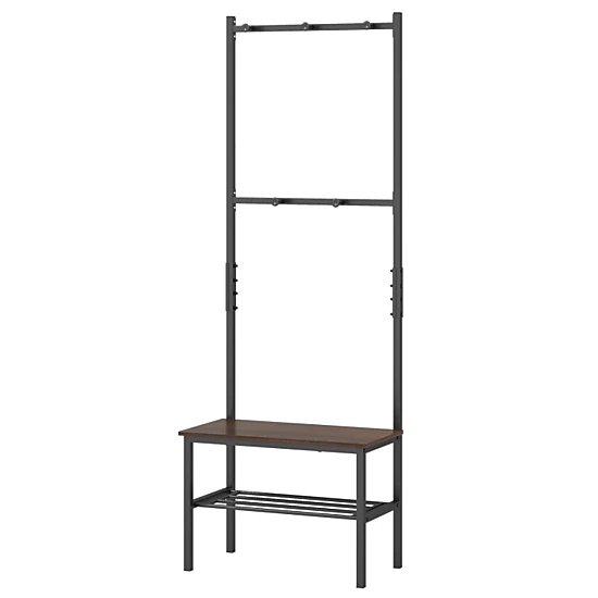 Hivvago 3-in-1 Hall Tree Coat Rack with Storage Bench
