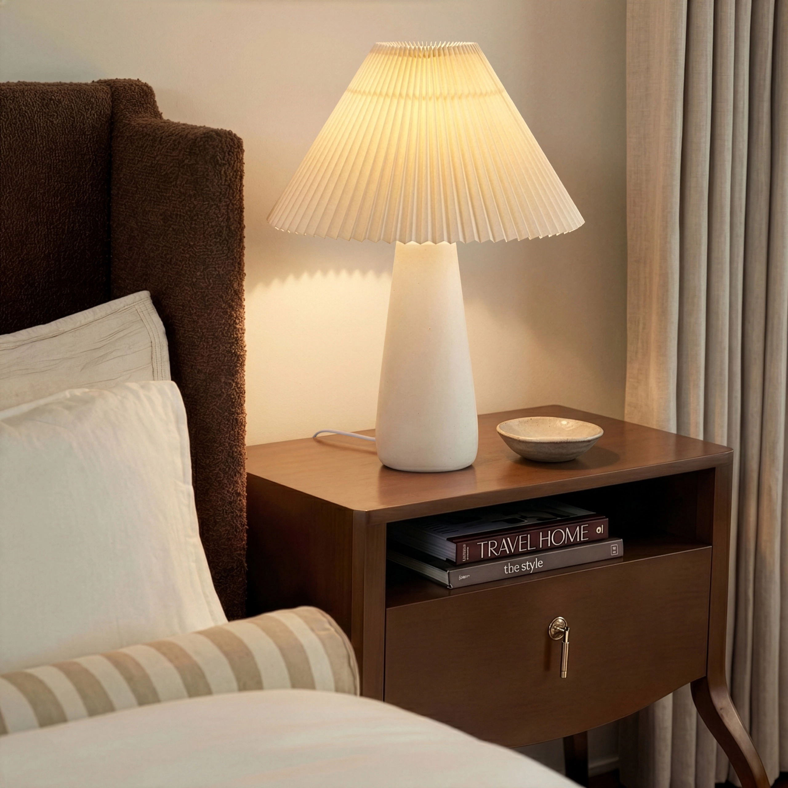 Brightech Gwen Pleated LED Table Lamp