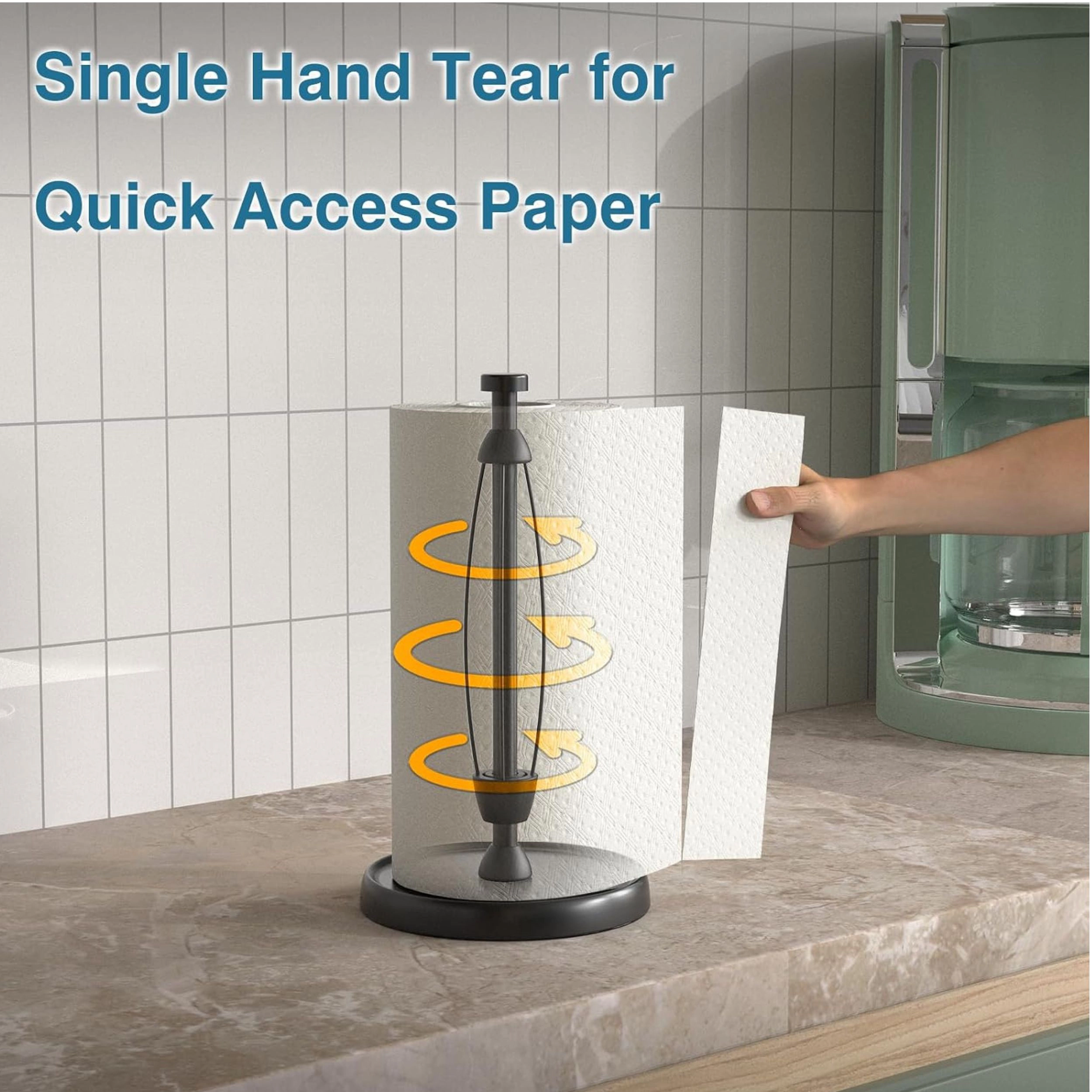 Stock Preferred Stainless Steel Countertop Paper Towel Holder with Weighted Base