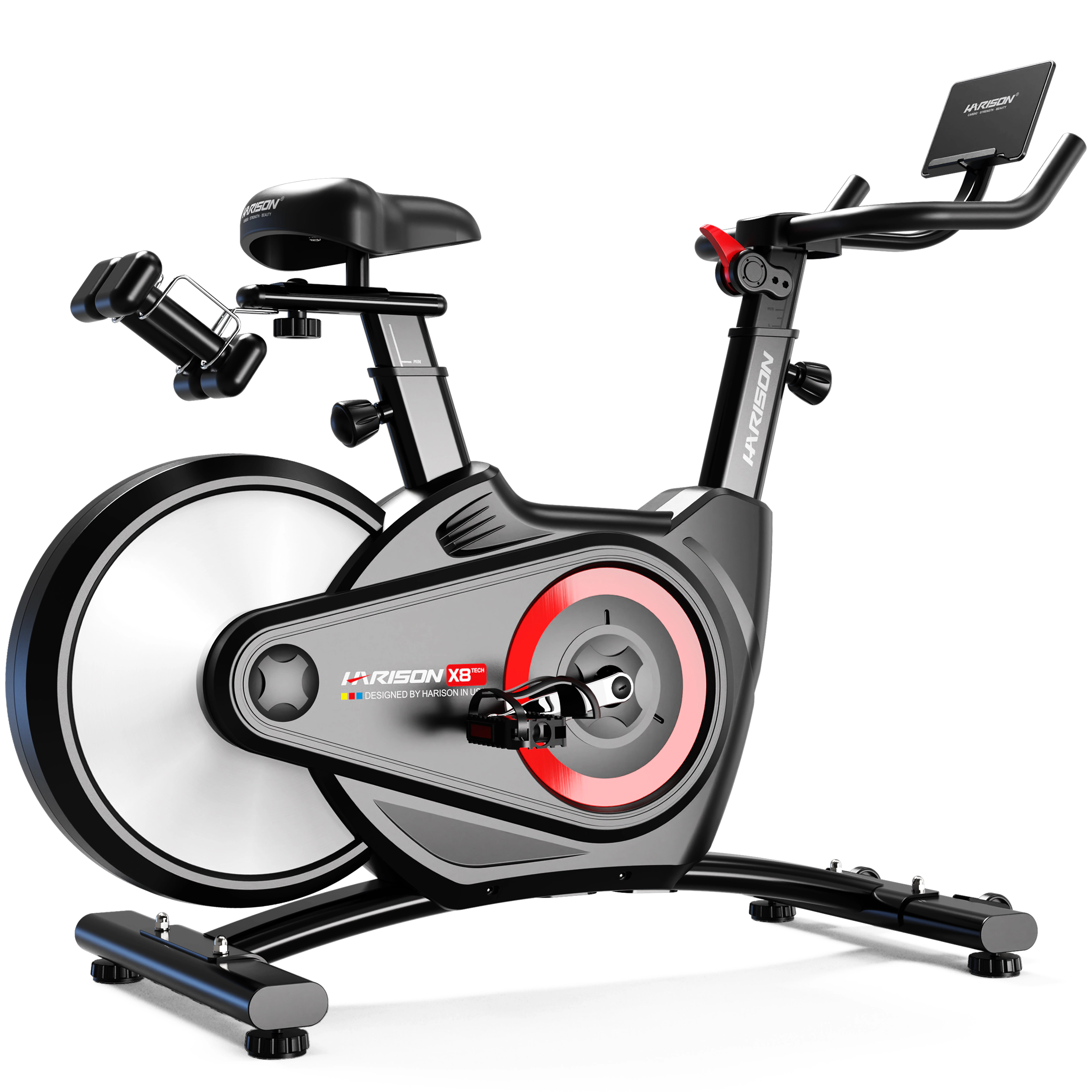 HARISON Magnetic Exercise Bike, 400 LB, Quiet Indoor Cycling Bike with Bluetooth, Adjustable Seat & Tablet Holder