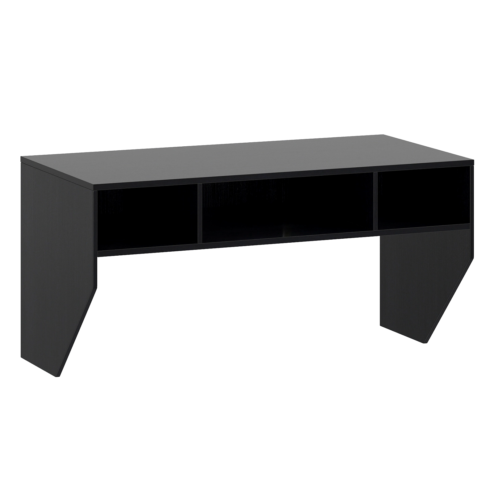 SUGIFT Wall-Mounted Floating Computer Desk with 3 Storage Compartments 45-Lb Tabletop Capacity 35-Lb Cube Capacity Black