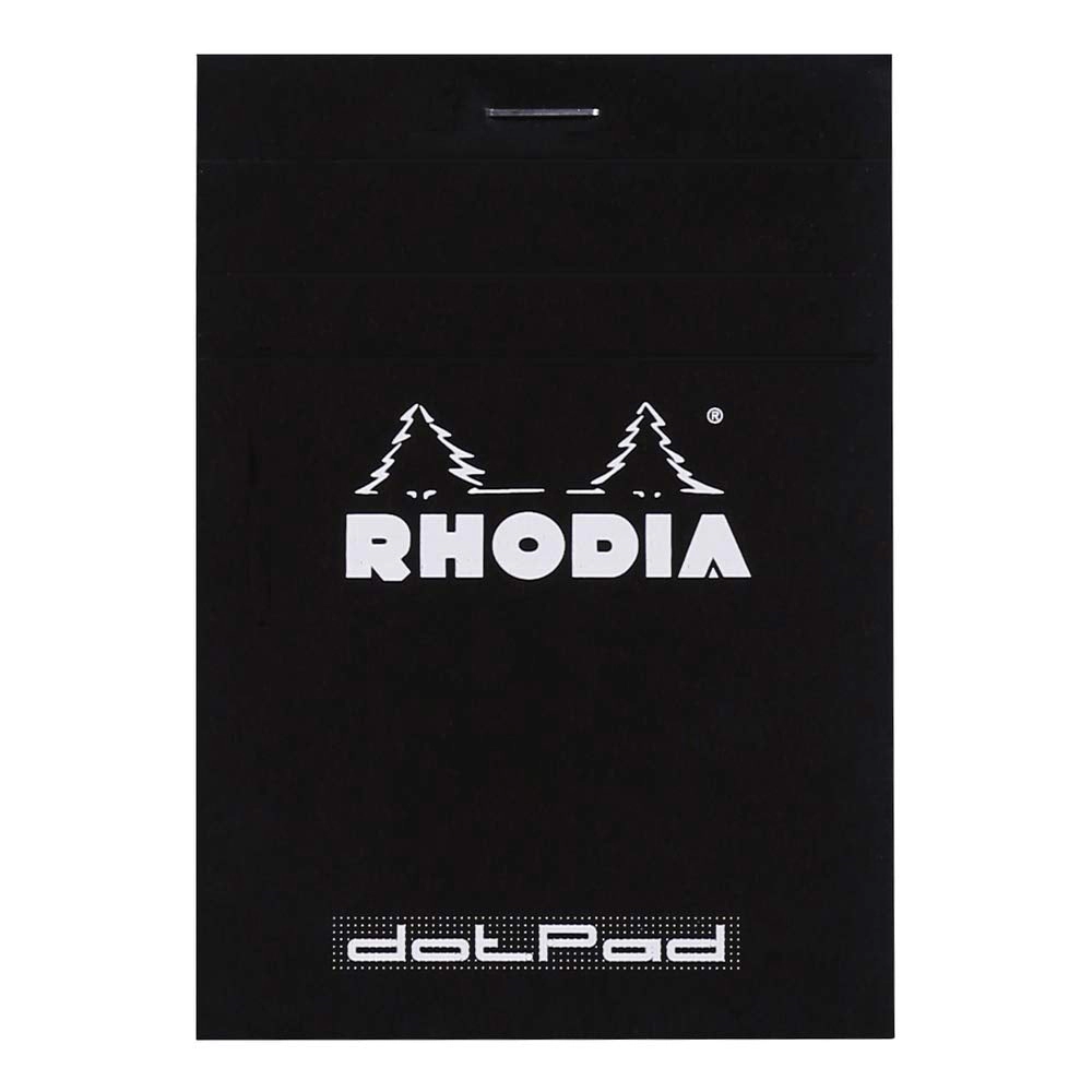 Rhodia Staplebound Notepad - Dot Grid 80 Sheets - 3 3/8 x 4 3/4 - Black cover