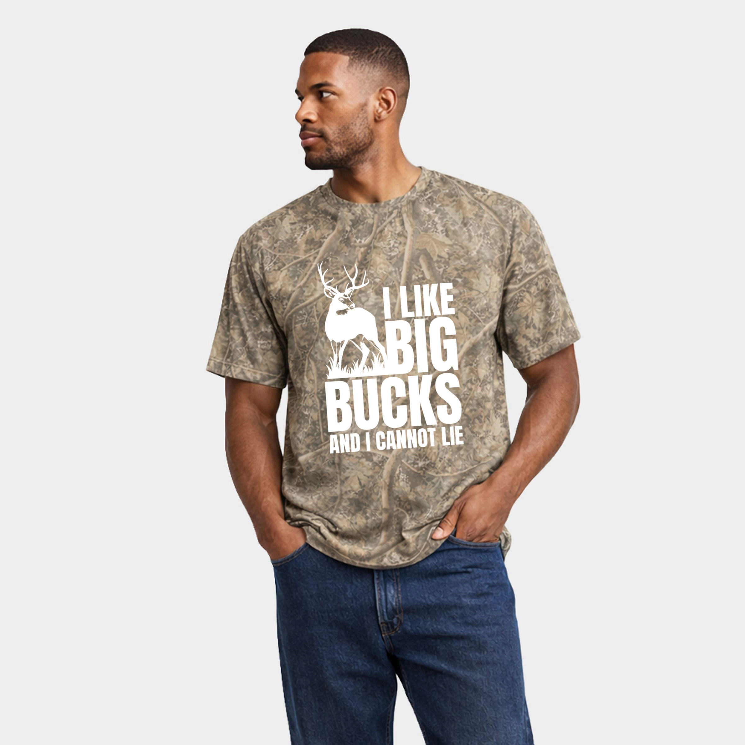 Simply Sage Market - Men's Heavyweight Camo Tee I Like Big Bucks