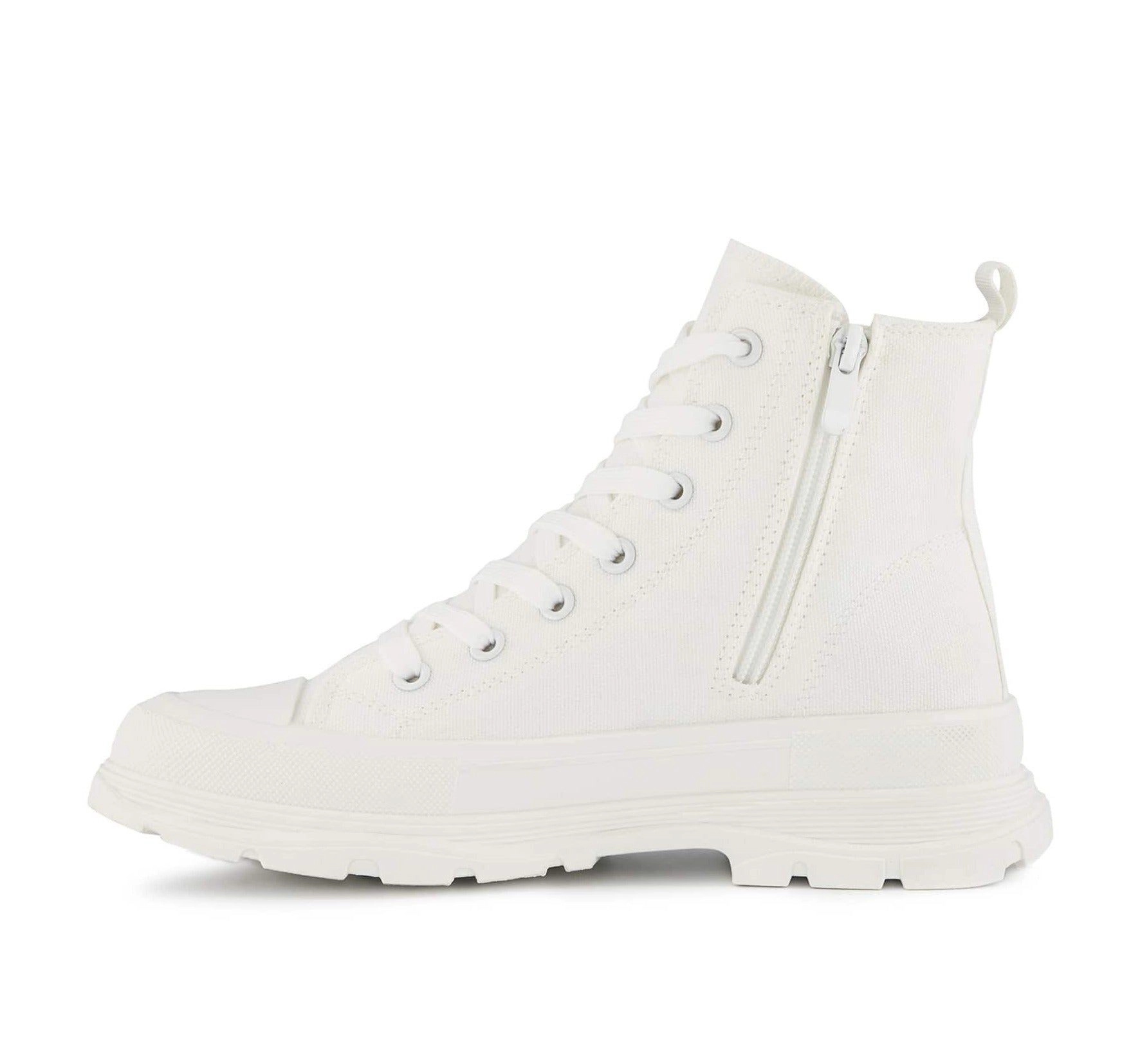 Andrea Canvas Sneaker Booties With Side Zipper