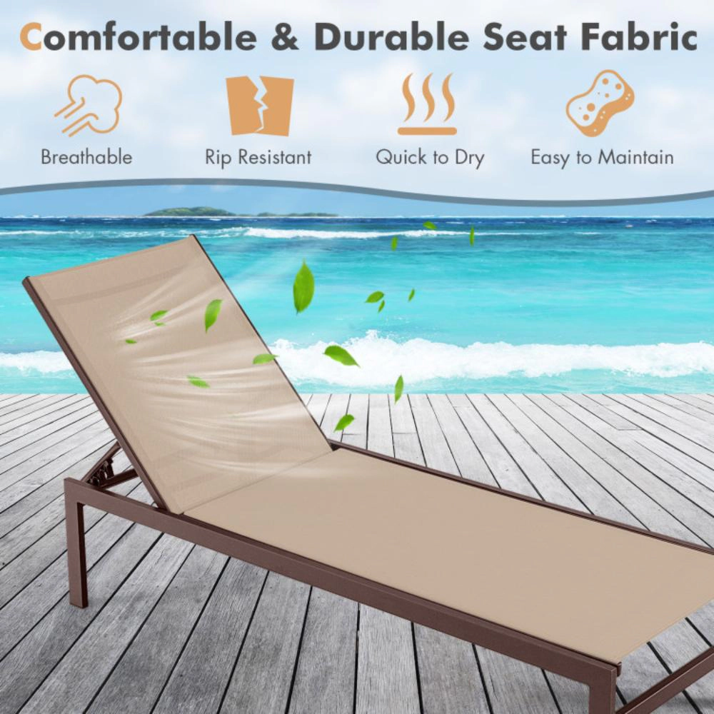 Hivvago 6-Position Chaise Lounge Chairs With Rustproof Aluminium Frame