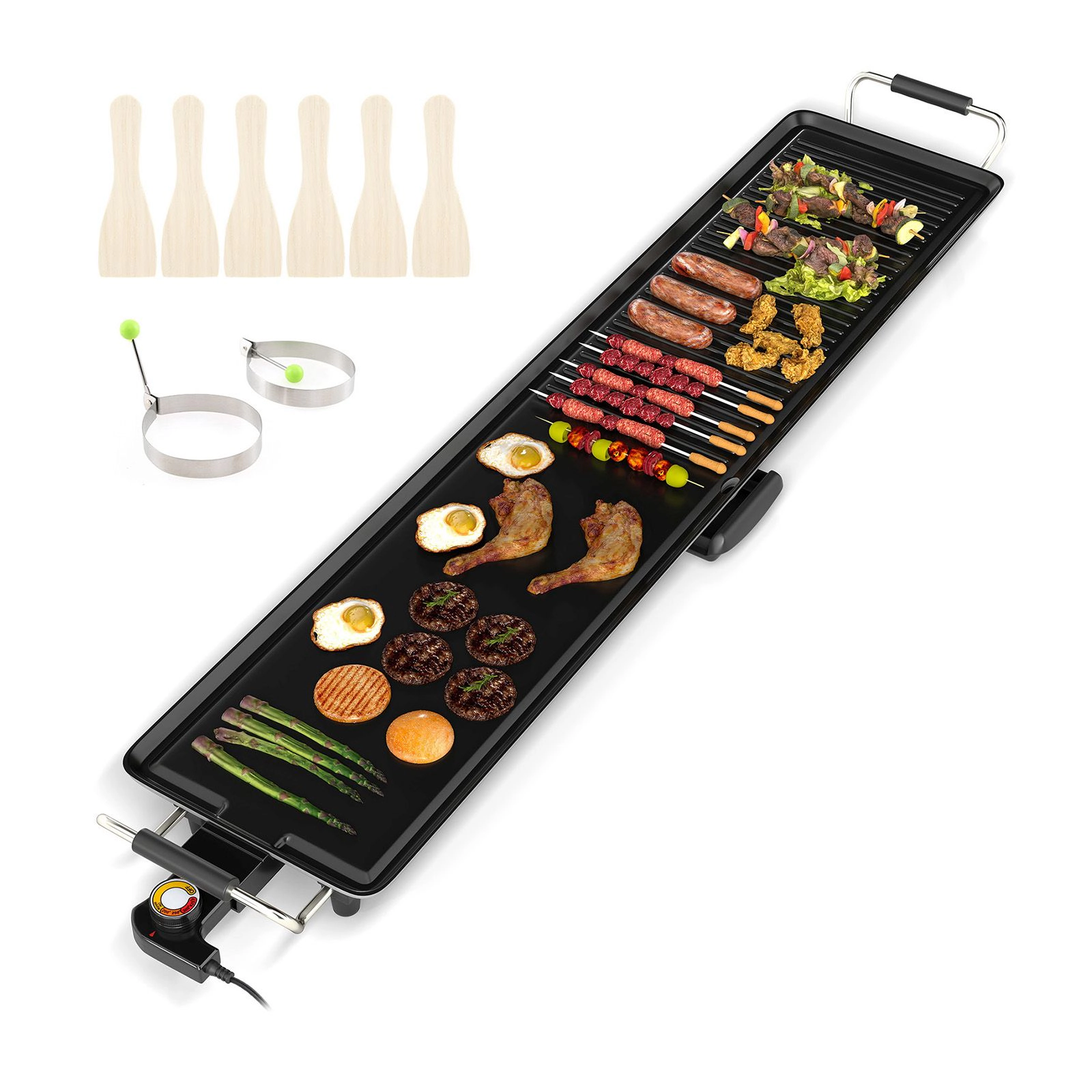SlickBlue Extra Large Nonstick Electric Grill Griddle for Indoor Cooking