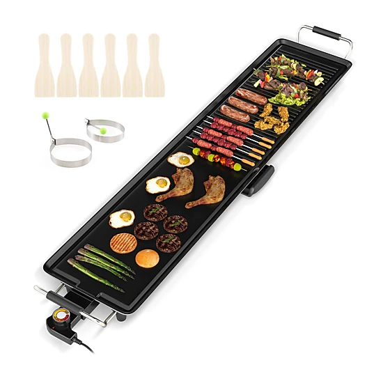 SlickBlue Extra Large Nonstick Electric Grill Griddle for Indoor Cooking