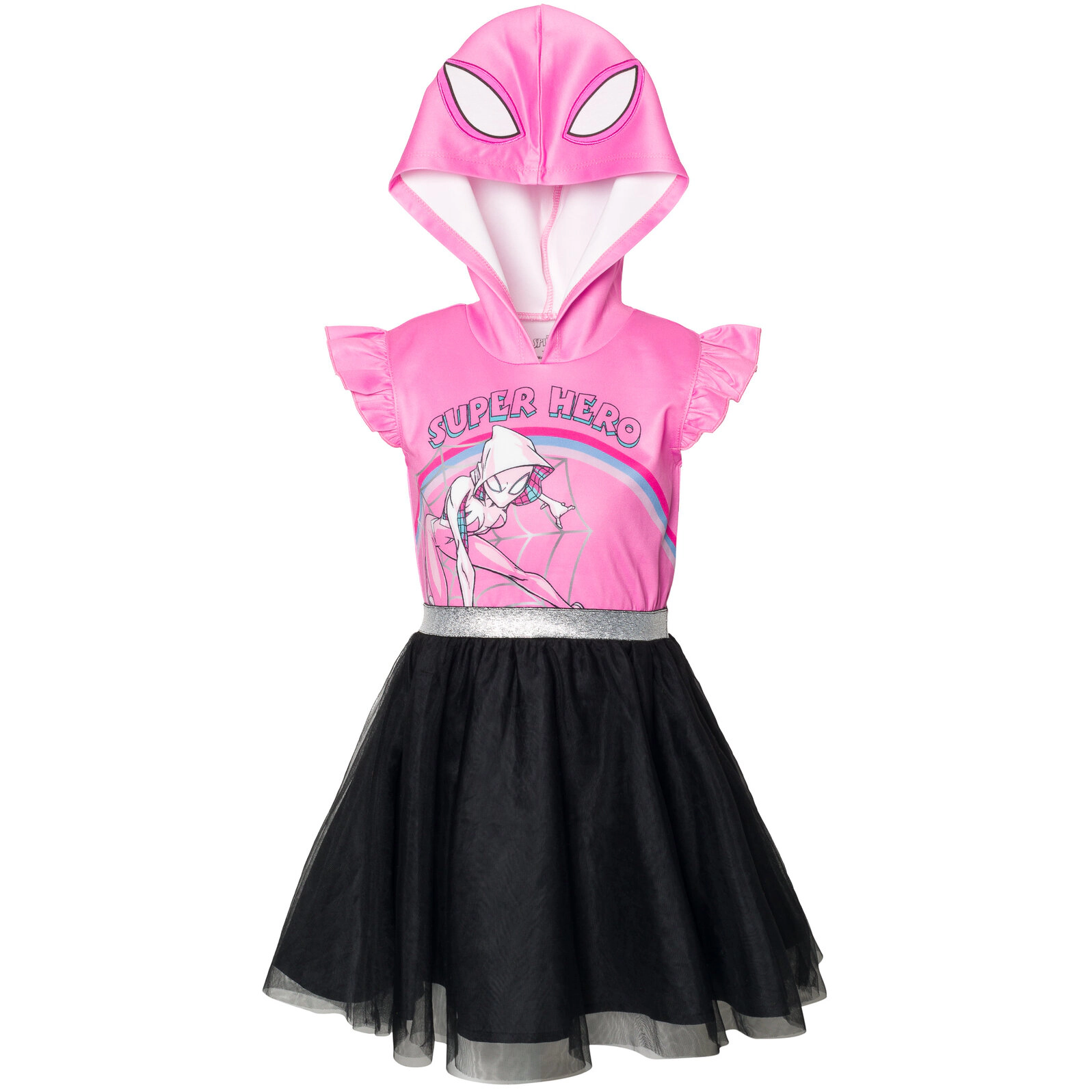 Marvel Ghost-Spider Girls' Cosplay Hooded Tutu Dress