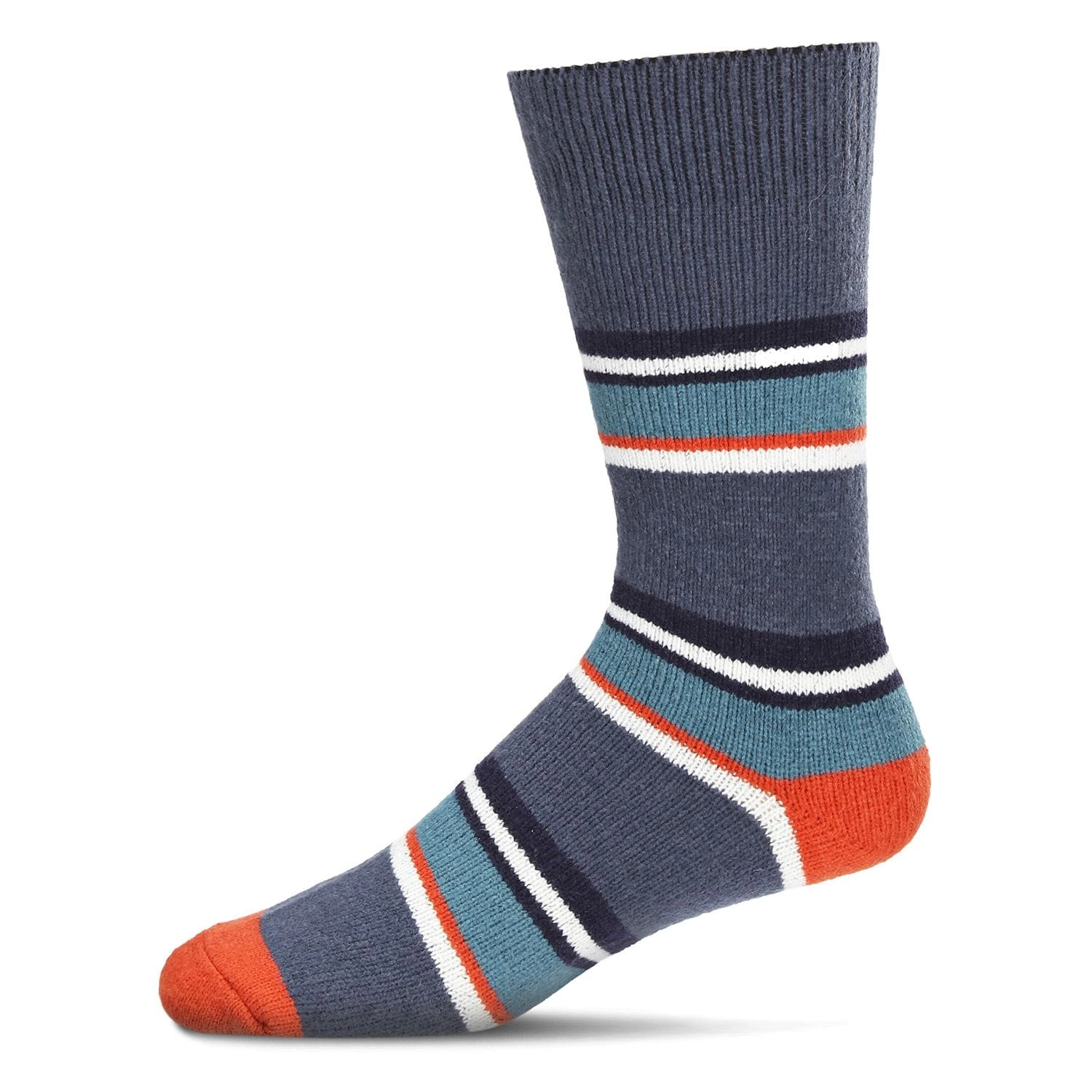 MeMoi Men's Stripe Buttersoft Cozy Crew Socks