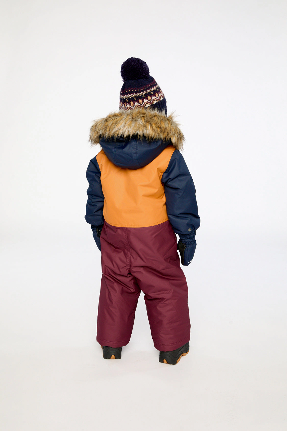 Deux par Boys One Piece Snowsuit Adapted for Car Seats with Detachable Hood