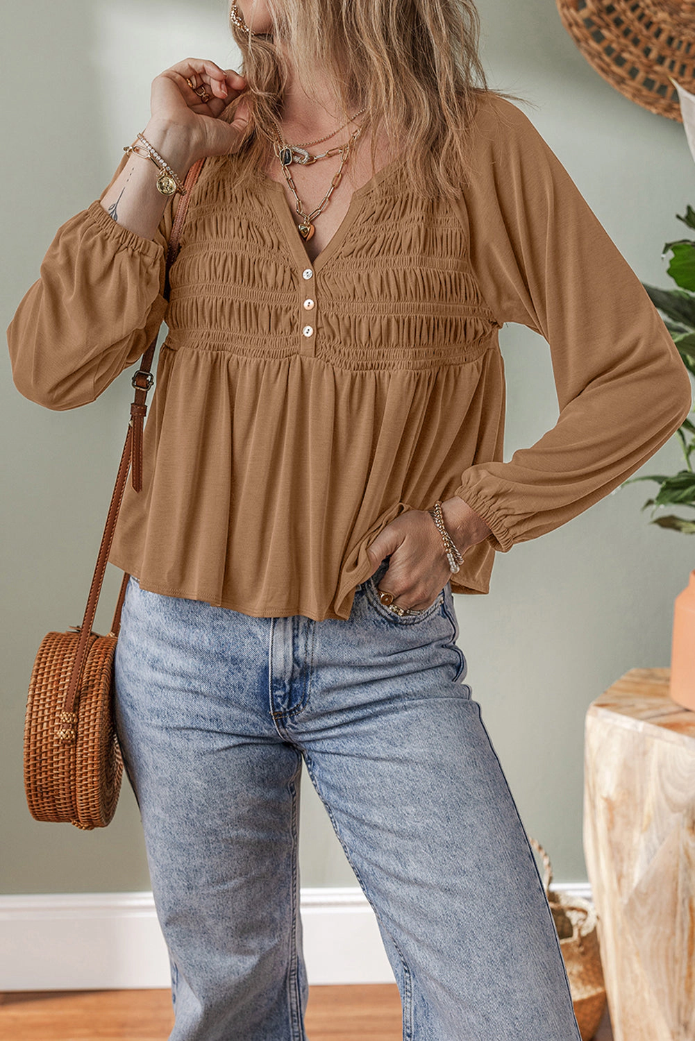 Threaded Pear Women's Elodie Bust Flow Fit Blouse