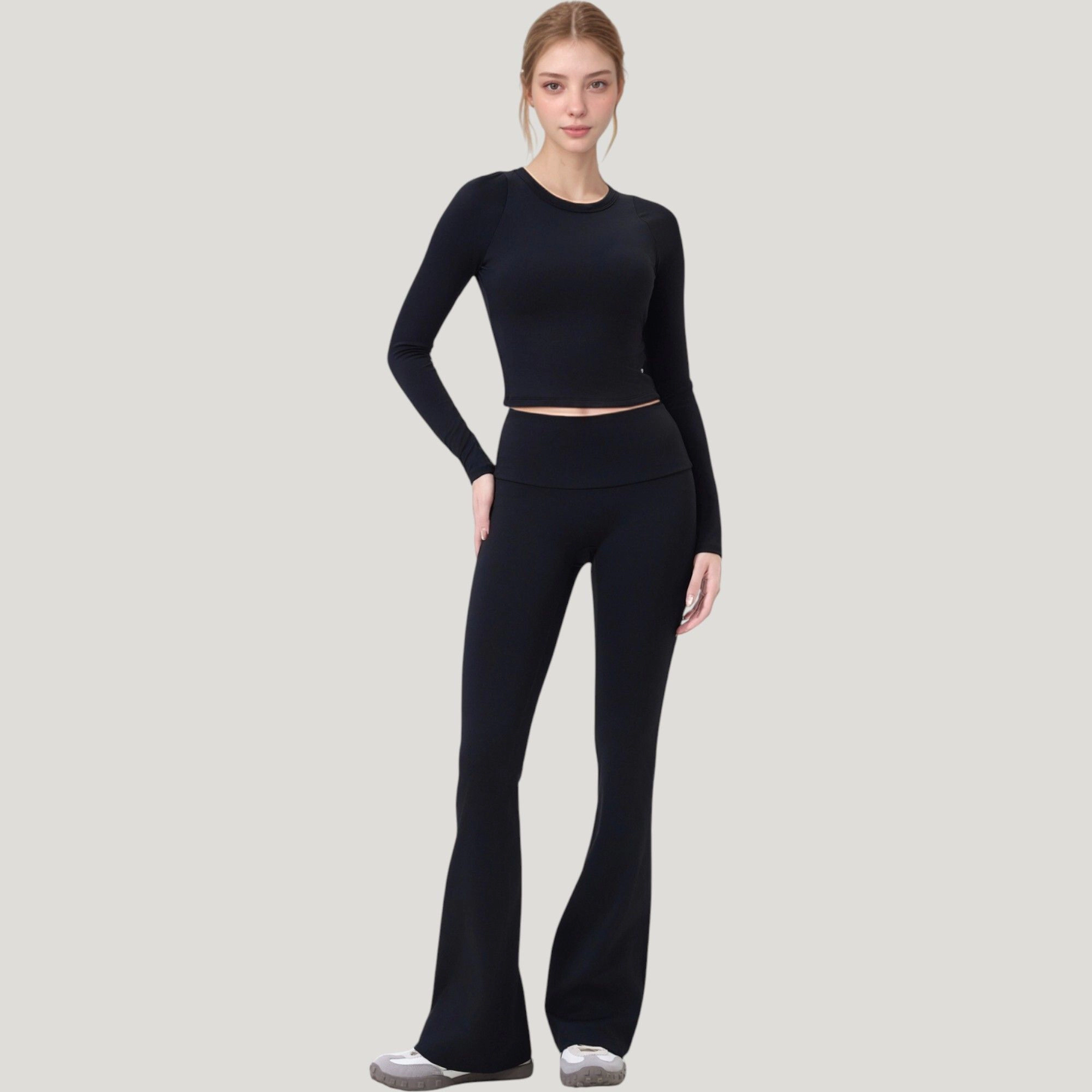 Anna-Kaci Women's Long Sleeve Cropped Sports Top with Open Back and Crisscross Strap Detail