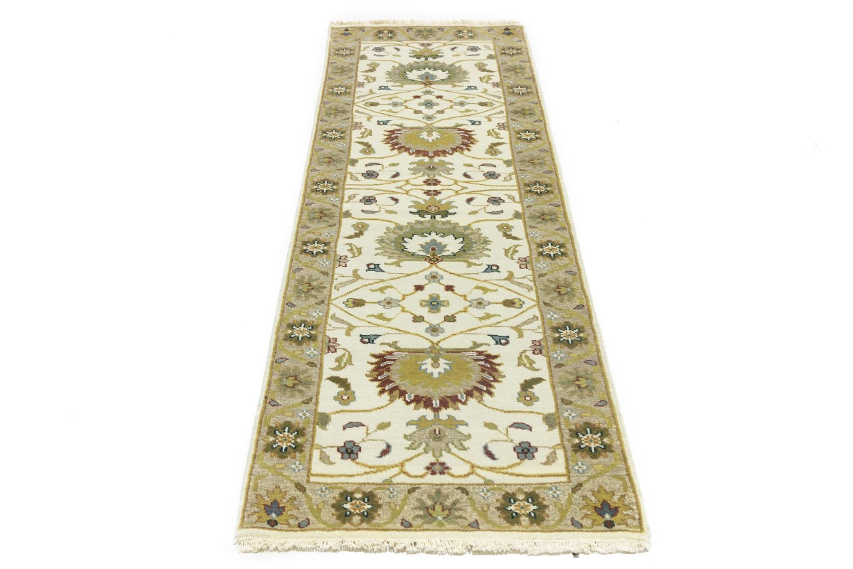 Magic Rugs Cream Floral Osh Chobi 2'5X8 Peshawar Oriental Runner Rug