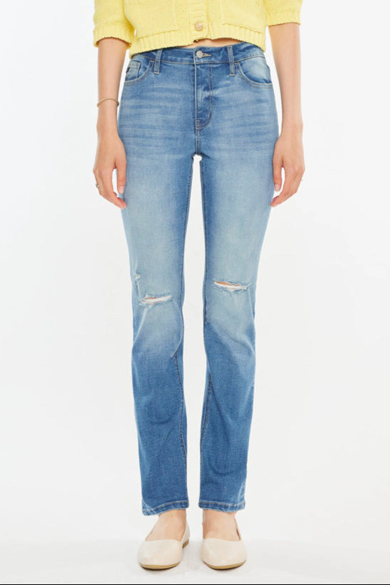 KanCan Women's Essentials High Rise Slim Straight Jeans Diana