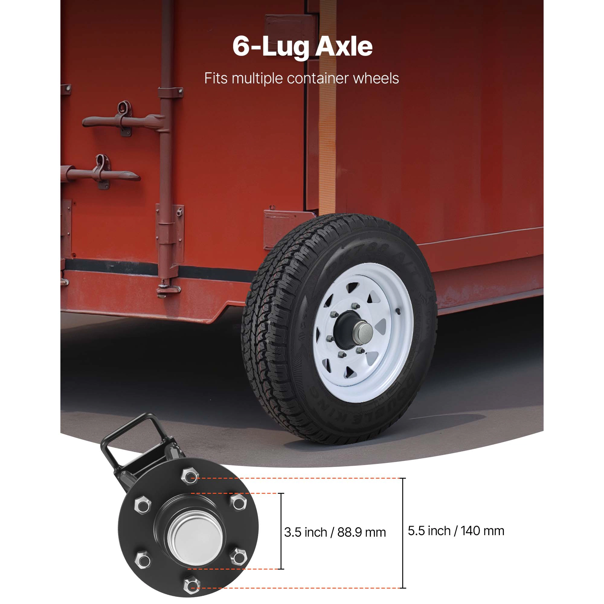 HONGGE Heavy Duty Shipping Container Wheels Kit with Ratchet Tie Down Axle Moves 20 ft