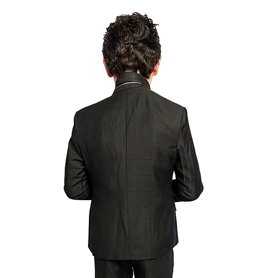 Elie Balleh Boys Slim Fit Windowpane Jacket