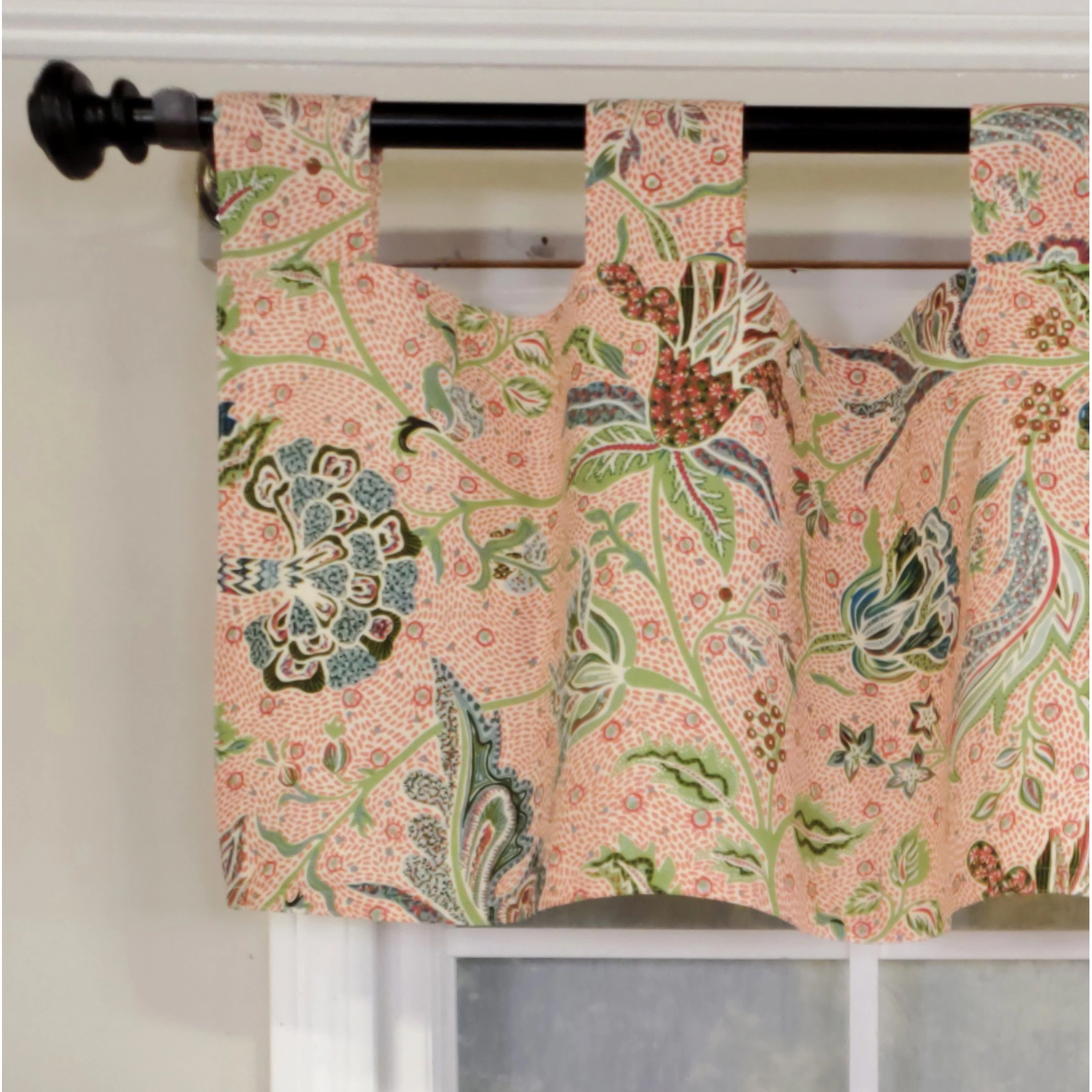 RLF Home 4" Top Tab High Quality Fabric Every Tab Valance for Windows 50" x 16" Rose