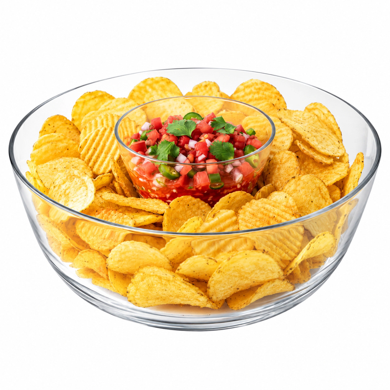 WZK 2-Pack Clear Acrylic Chip Dip Bowl Serving Platter