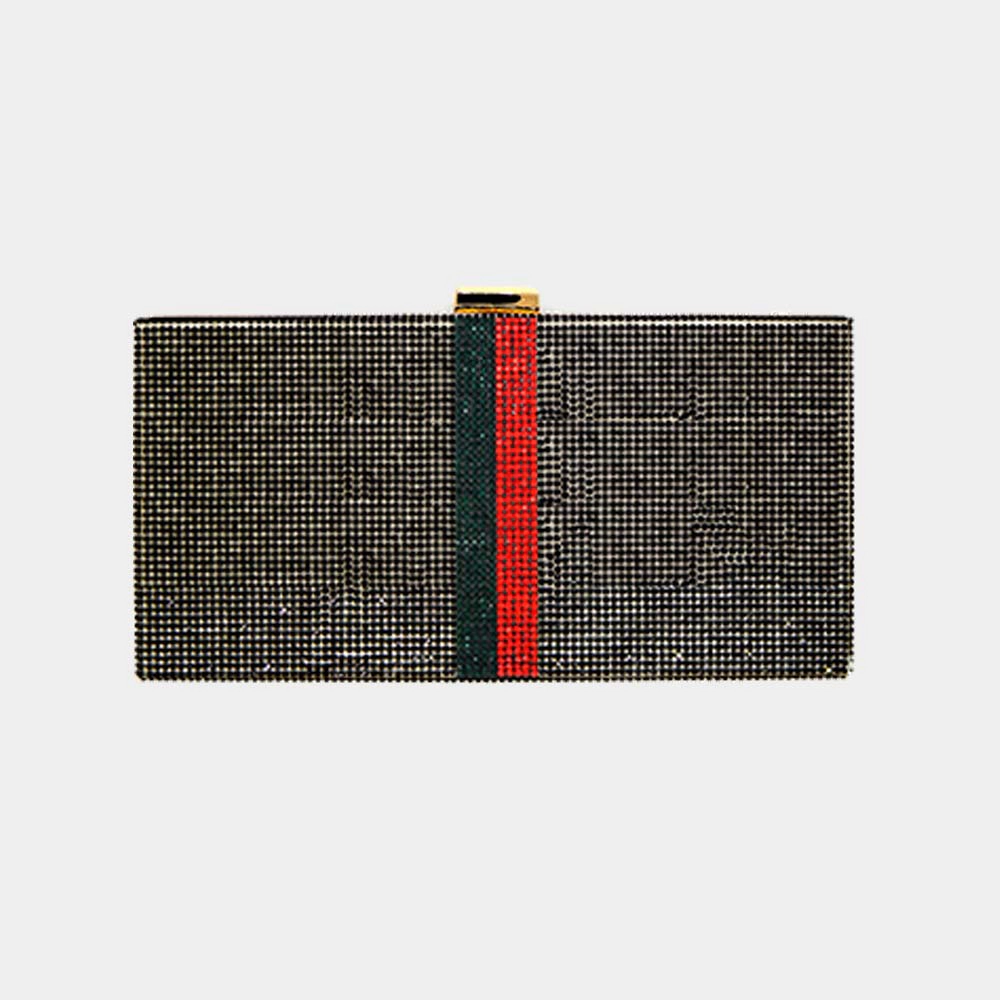 FASHNZFAB Bling Color Block Rectangle Evening Clutch / Crossbody Bag