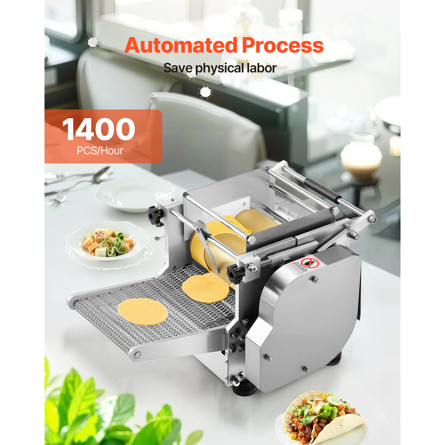 HONGGE Electric Tortilla Maker, Automatic Corn Tortilla Making Machine with Non-Stick Coating