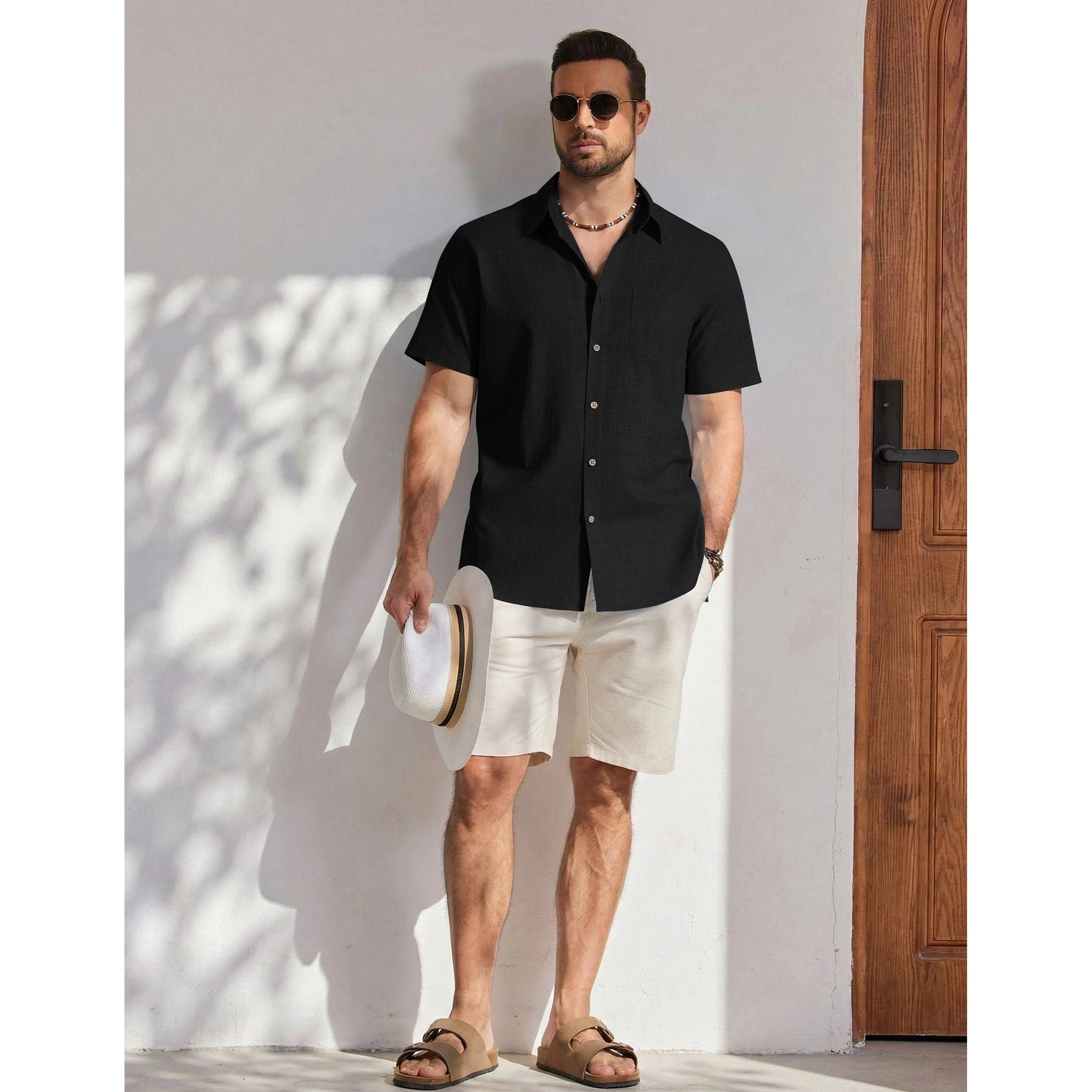 COOFANDY Men's Regular Fit Short Sleeve Camp Shirt