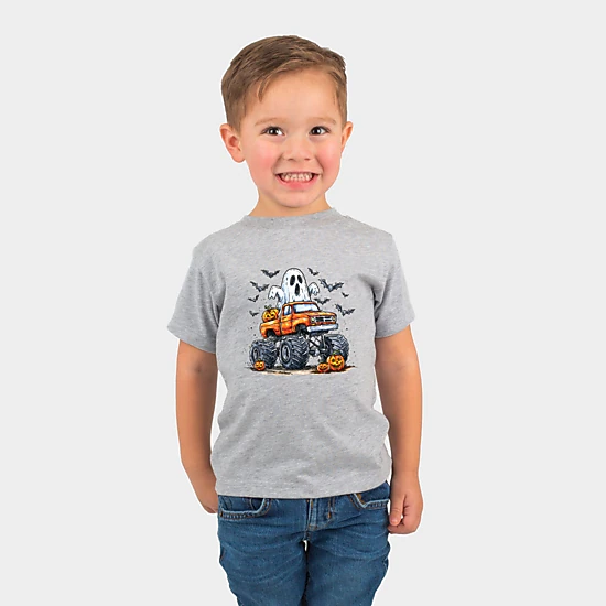 The Juniper Shop - Toddler Short Sleeve Graphic T-Shirt - Monster Truck Ghost