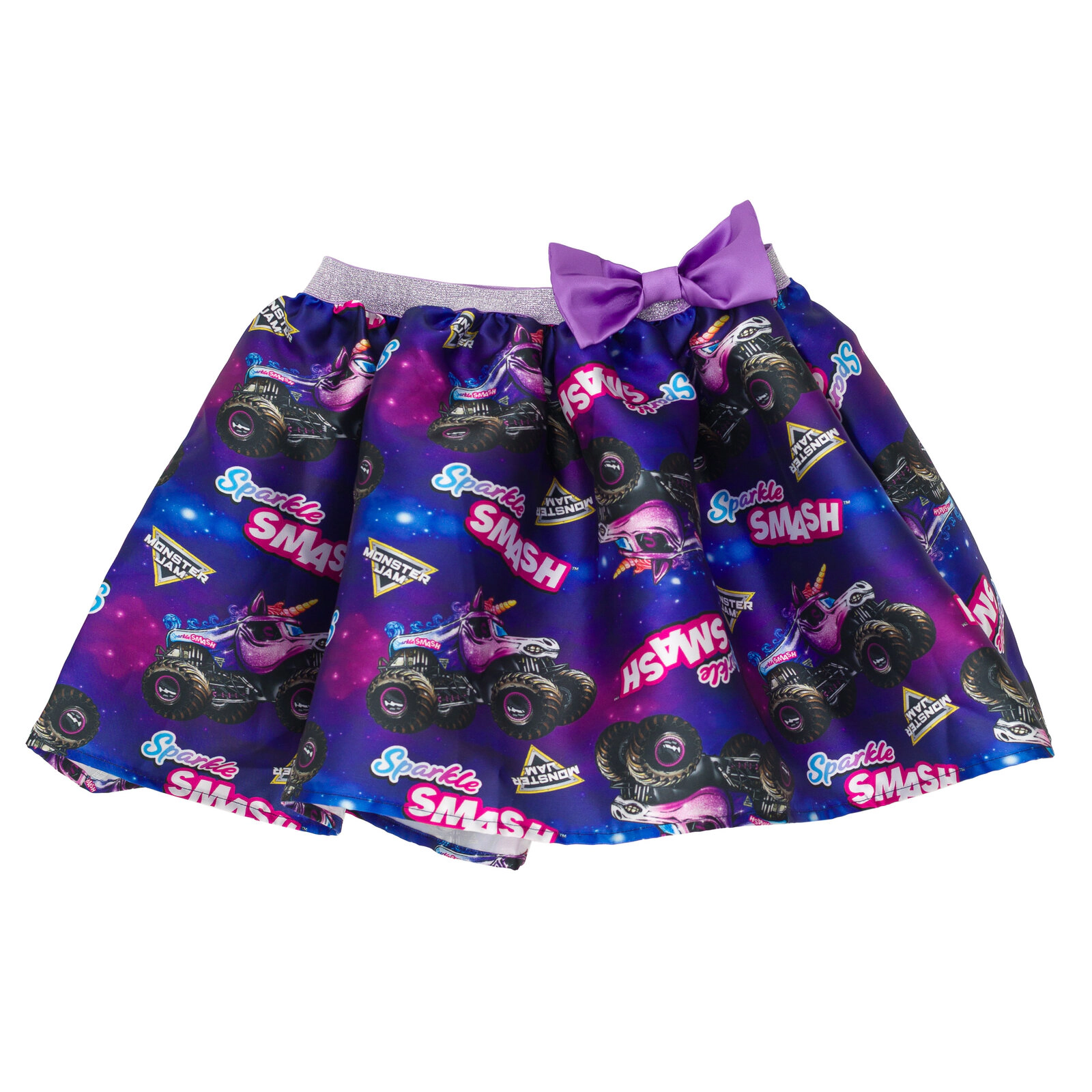 Monster Jam Sparkle Smash Girls' Shirt and Skirt Set with Bag