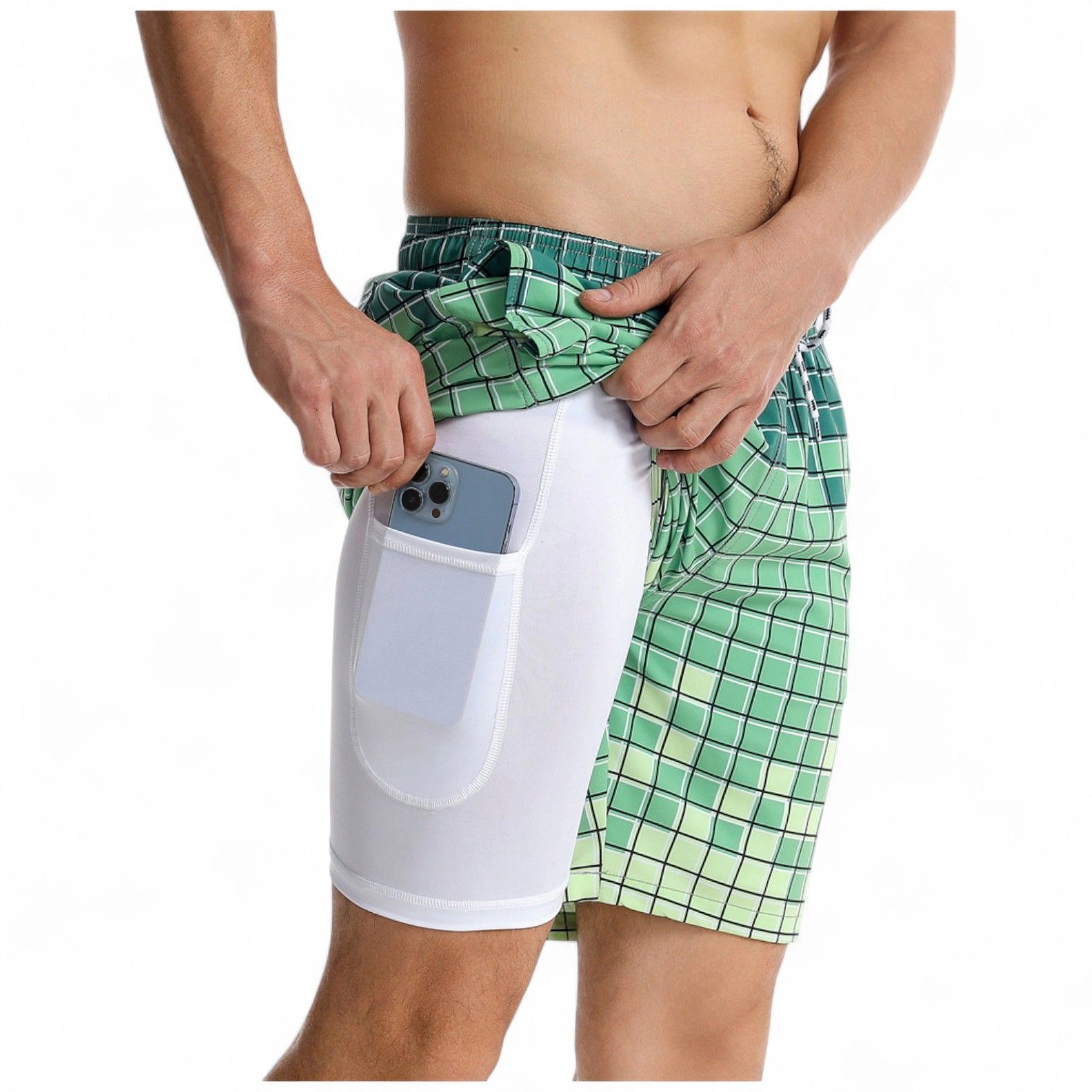Anna-Kaci Men's Swim Shorts with Adjustable Drawstring Waistband Quick-Dry Fabric
