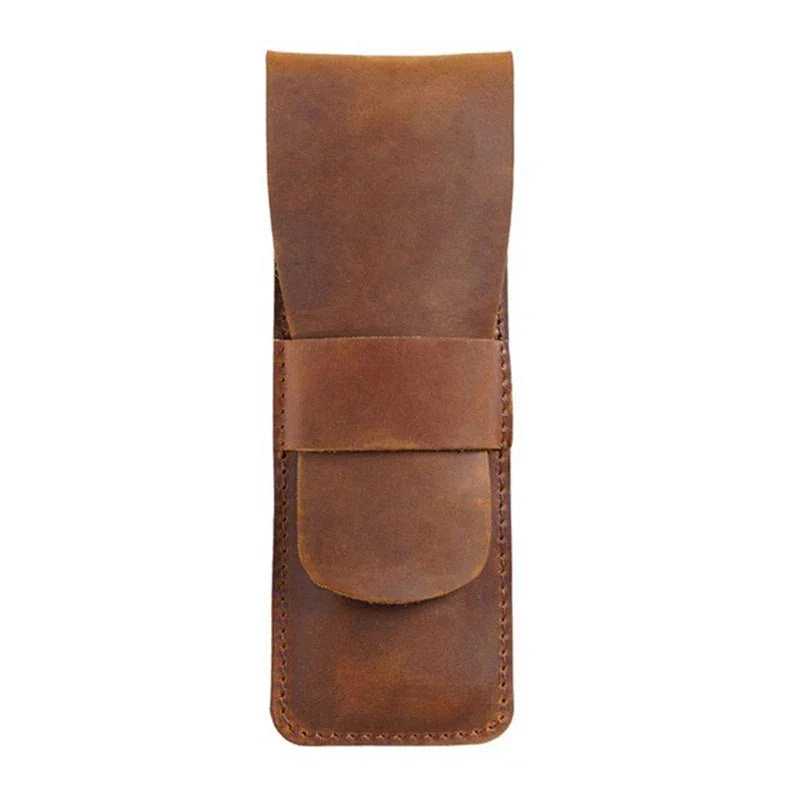 Steel Horse Leather Unisex Paiman Leather Pen Holder | Handmade Leather Fountain Pen Pouch