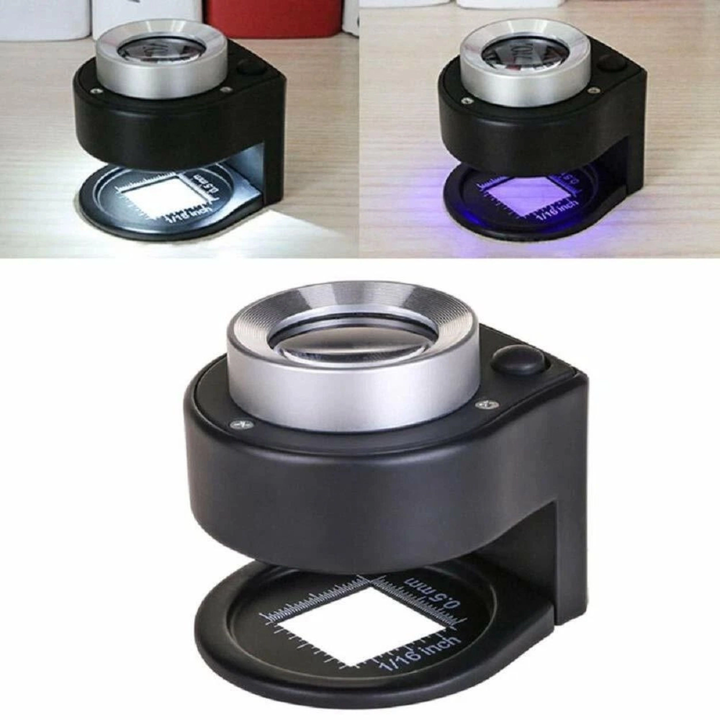 Home Collection 30X Folding Loupe Magnifier with 6 LED and UV Lights