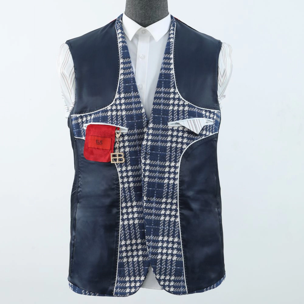 Elie Balleh Boys Slim Fit Buffalo Plaid Blazer