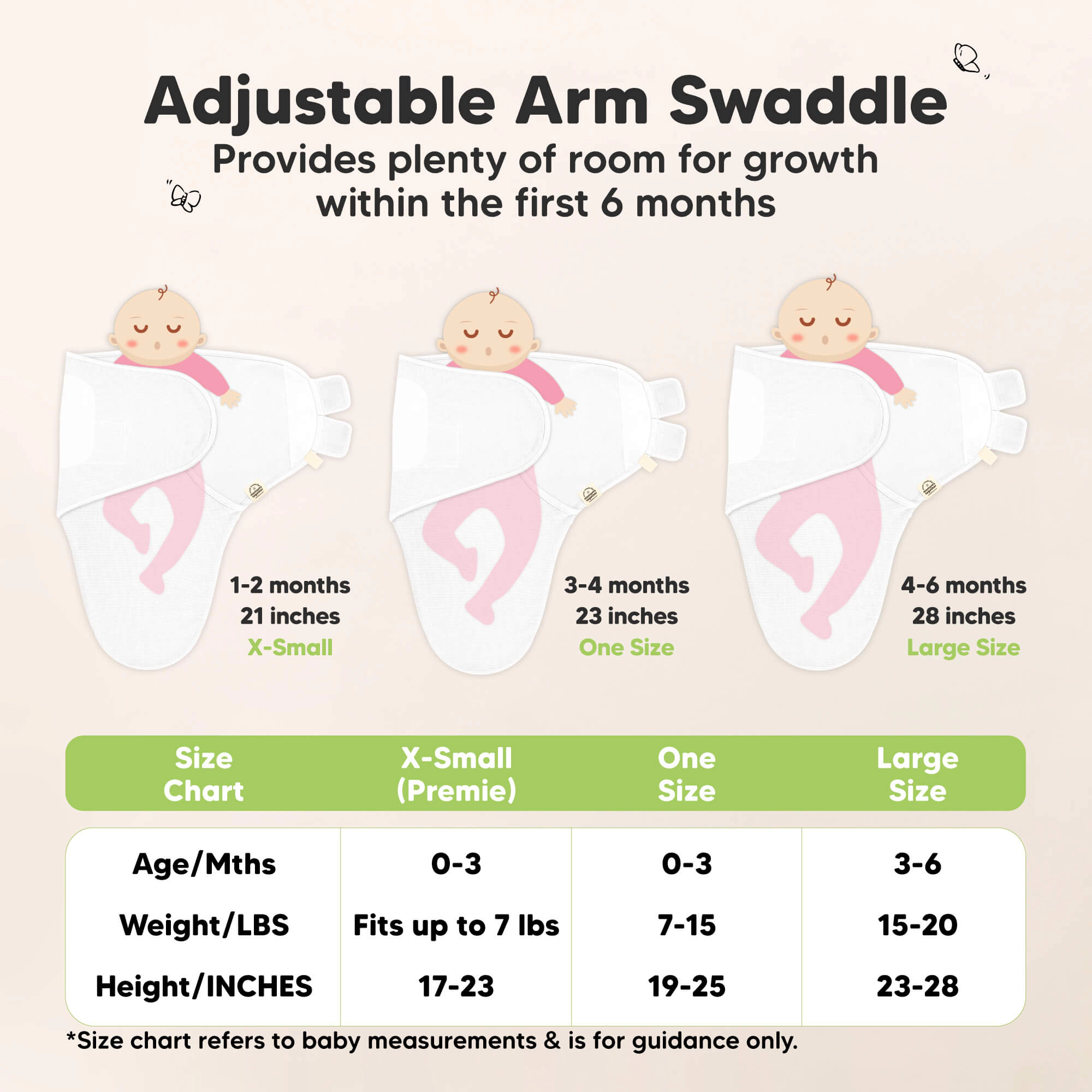 KeaBabies 3-Pack Soothe (Wren) Swaddle Wraps