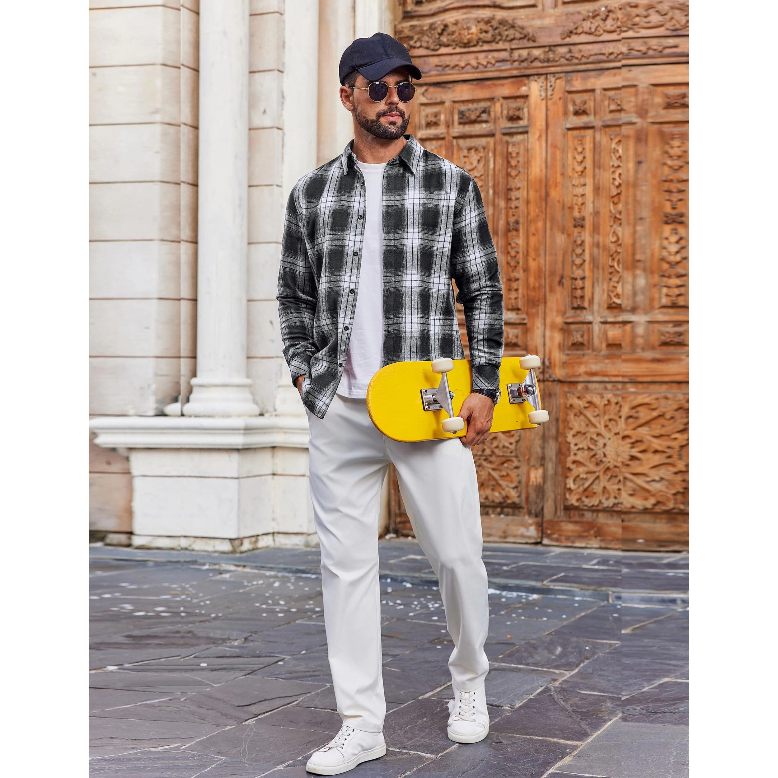 COOFANDY Men's Regular Fit Long Sleeve Flannel Shirt