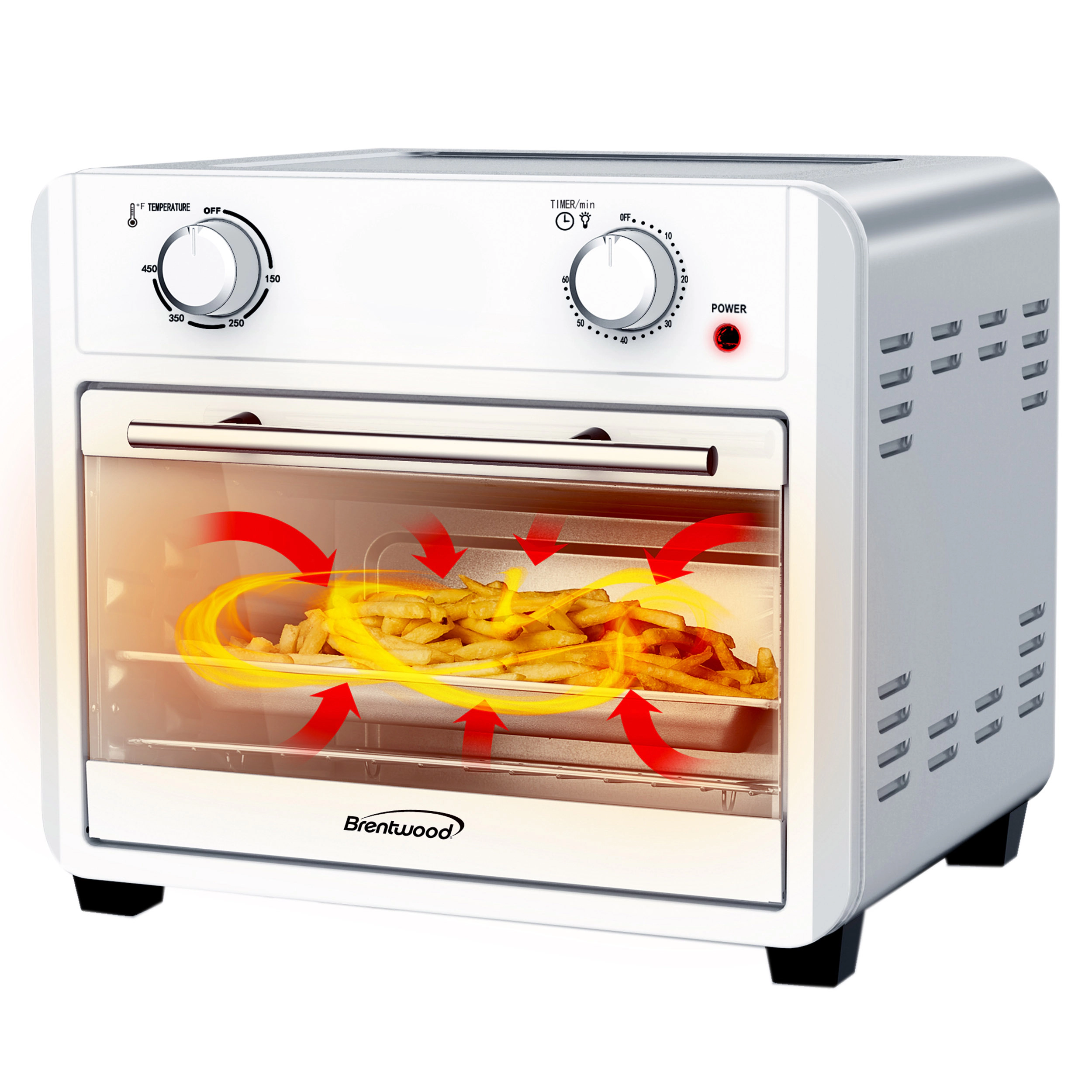 Brentwood 1700 Watt 24 Quart Convection Air Fryer Toaster Oven in Silver