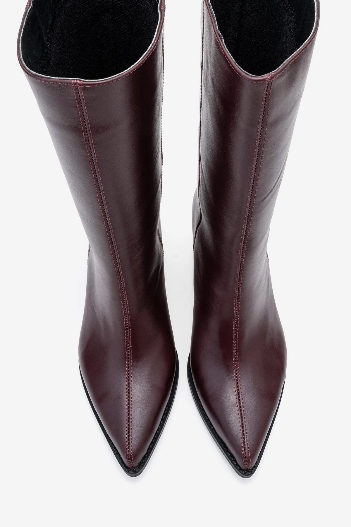 Forever & Always Womens Juana Leather Pointed Toe Boot
