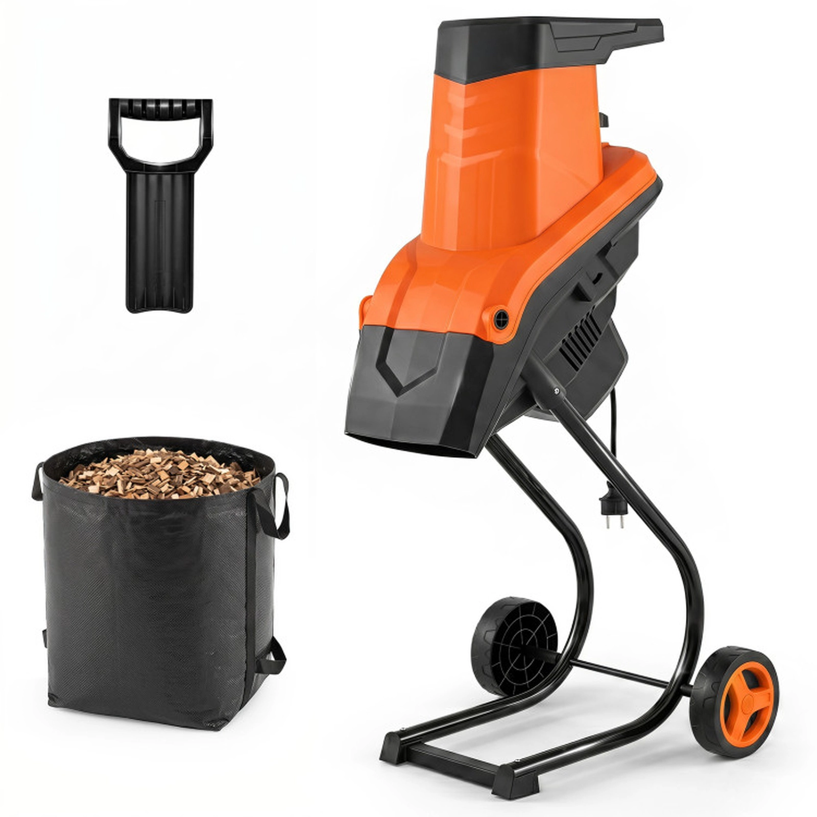 SUGIFT 15-Amp Electric Wood Chipper Shredder Mulcher 1.8-in Max Cutting Diameter Green/Orange+Black