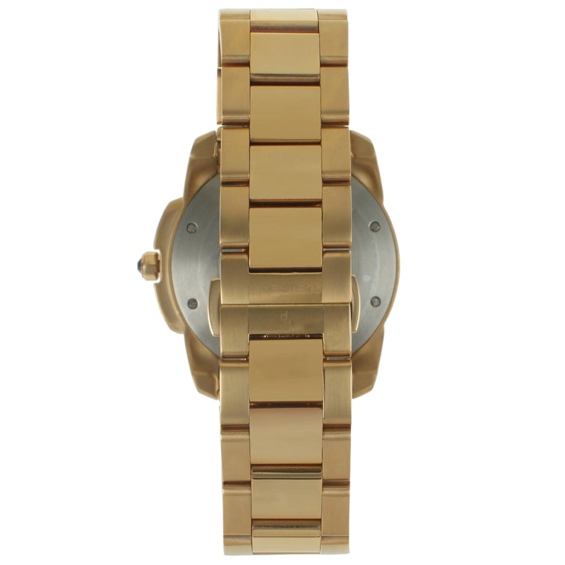 Peugeot Men's Calendar Gold Plated Stainless Steel Bracelet Watch