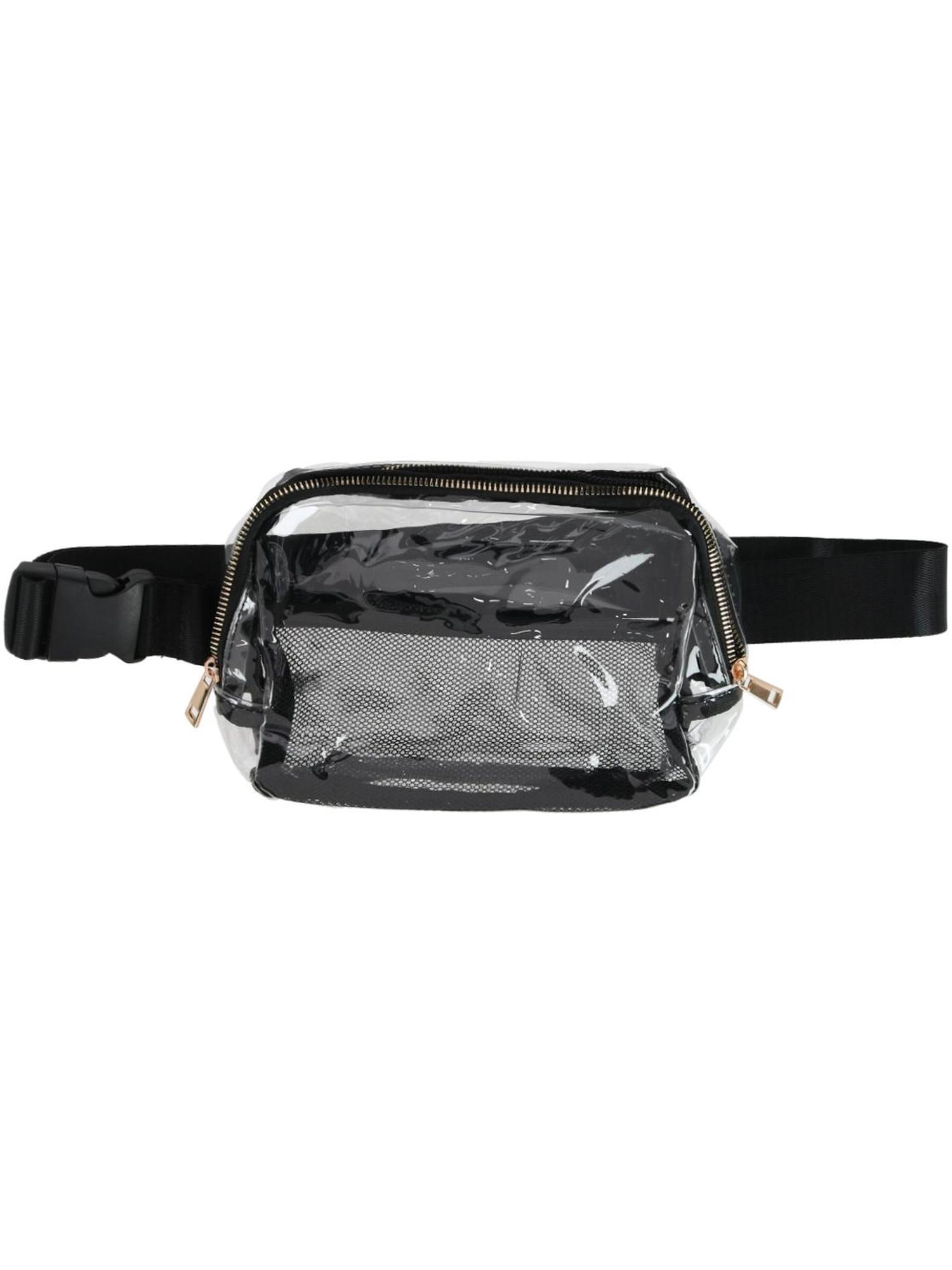 CTM Unisex Stadium Approved Clear Belt Bag with Mesh Pockets