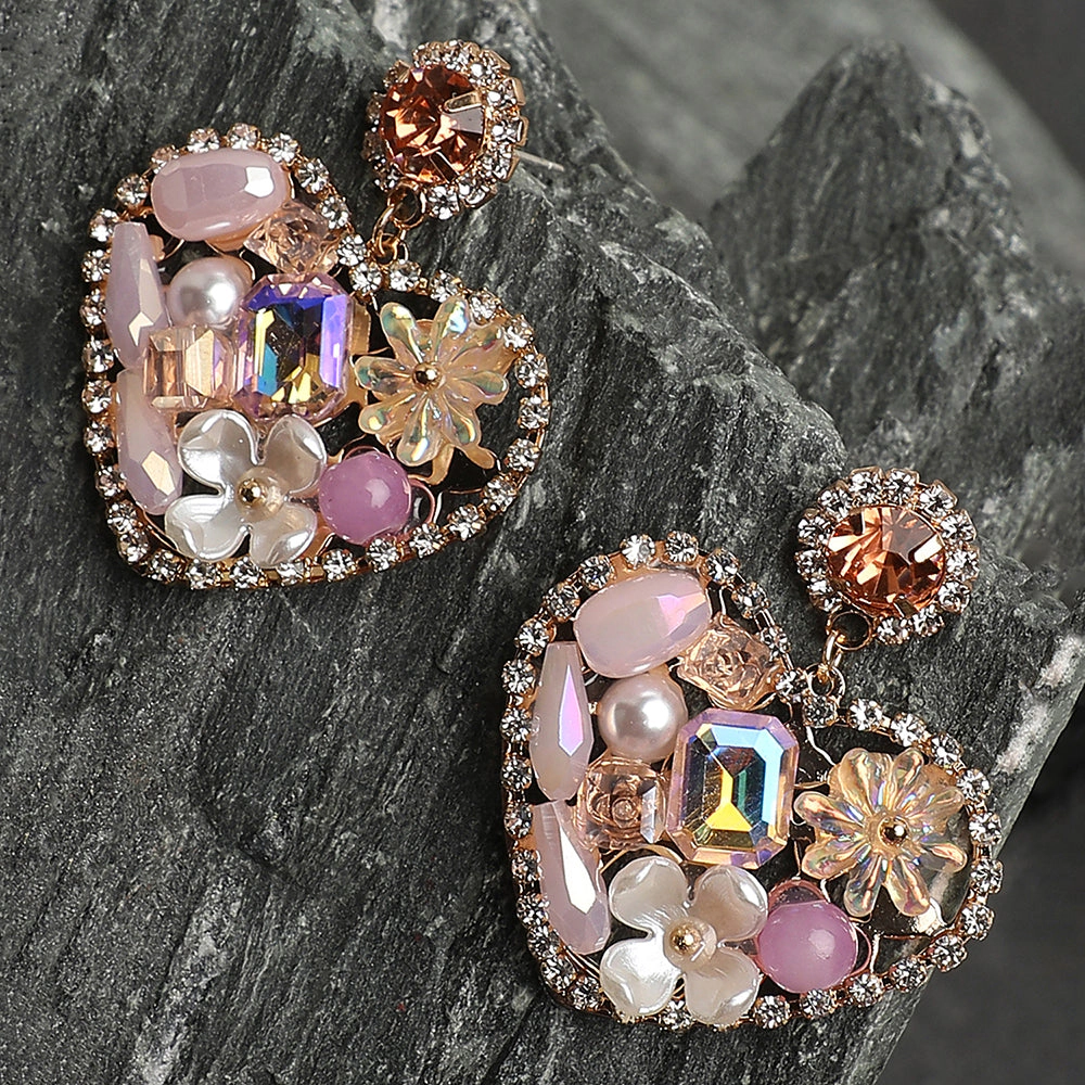 SOHI Women's Hearts Drop Earrings