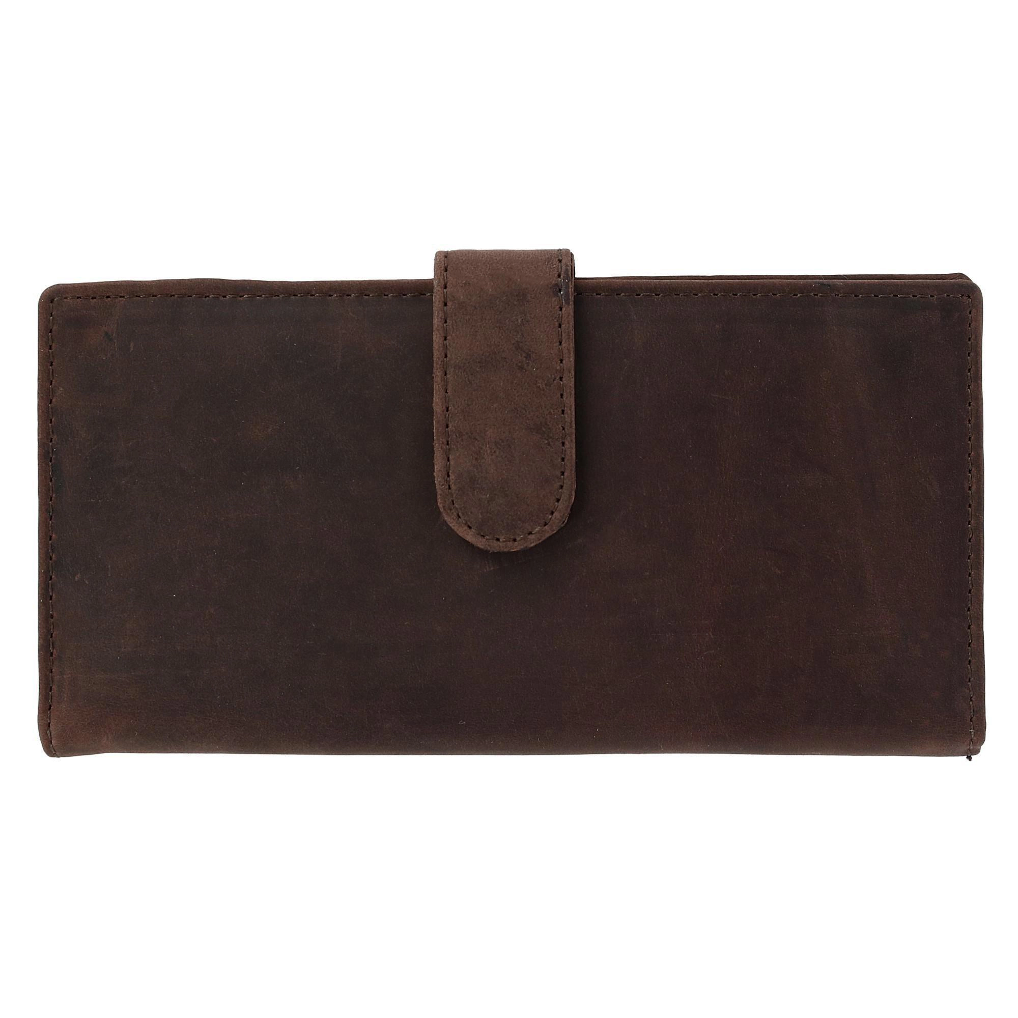 CTM Vintage Leather RFID Checkbook Cover Wallet with Snap Closure