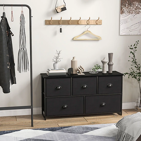 SlickBlue 5 Drawer Storage Cabinet with MDF Top and Steel Frame