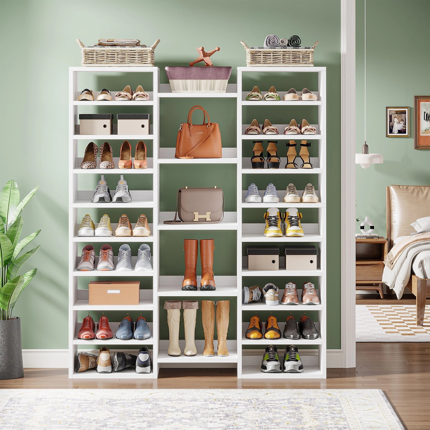 Tribesigns 59"H Shoe Rack, Freestanding Shoe Organizer with 23 Storage Shelves