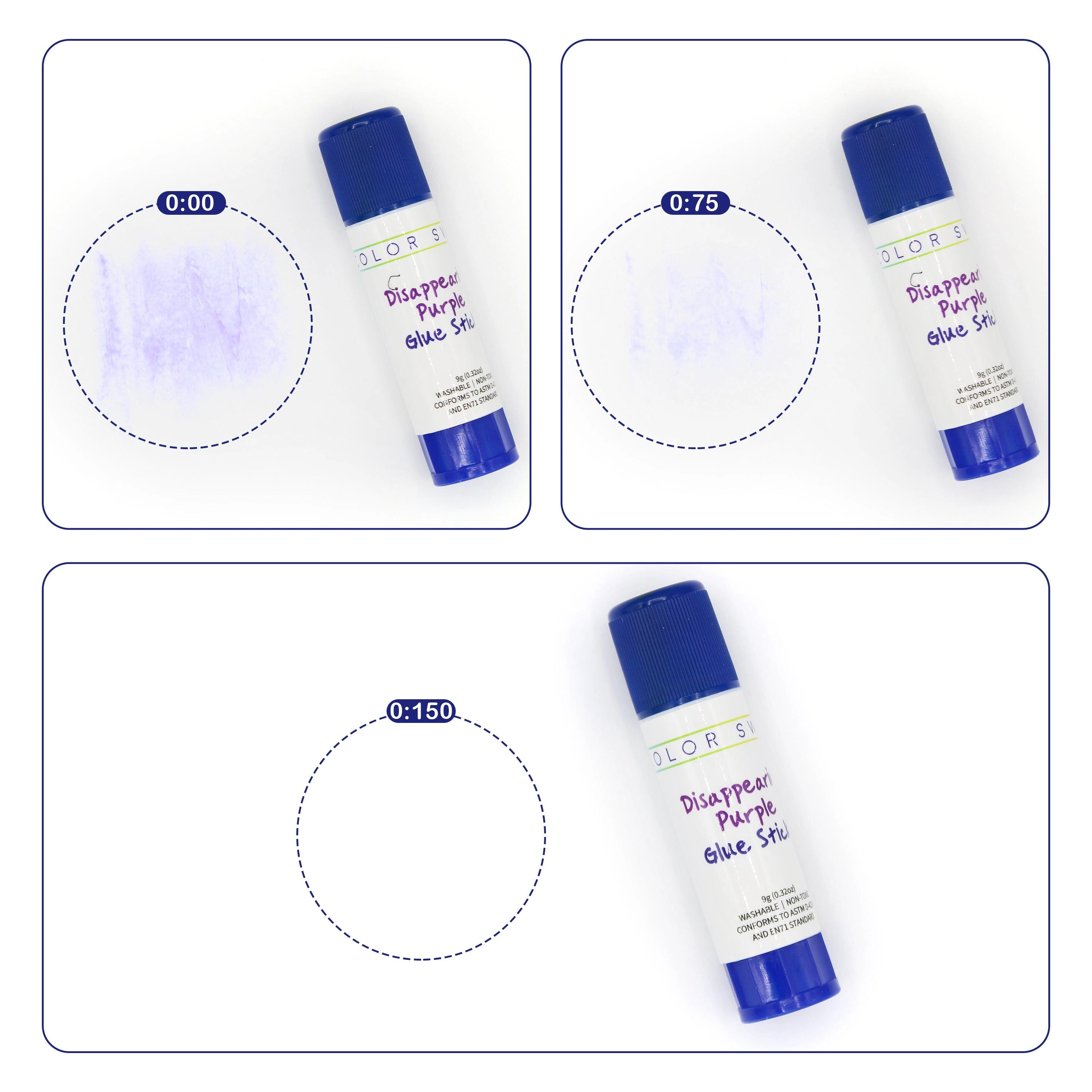 Color Swell Blue Glue Stick, 60 Pack, Disappearing Purple