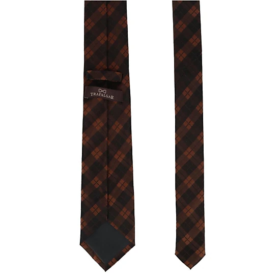 Trafalgar Digby Checkered Plaid Silk Necktie
