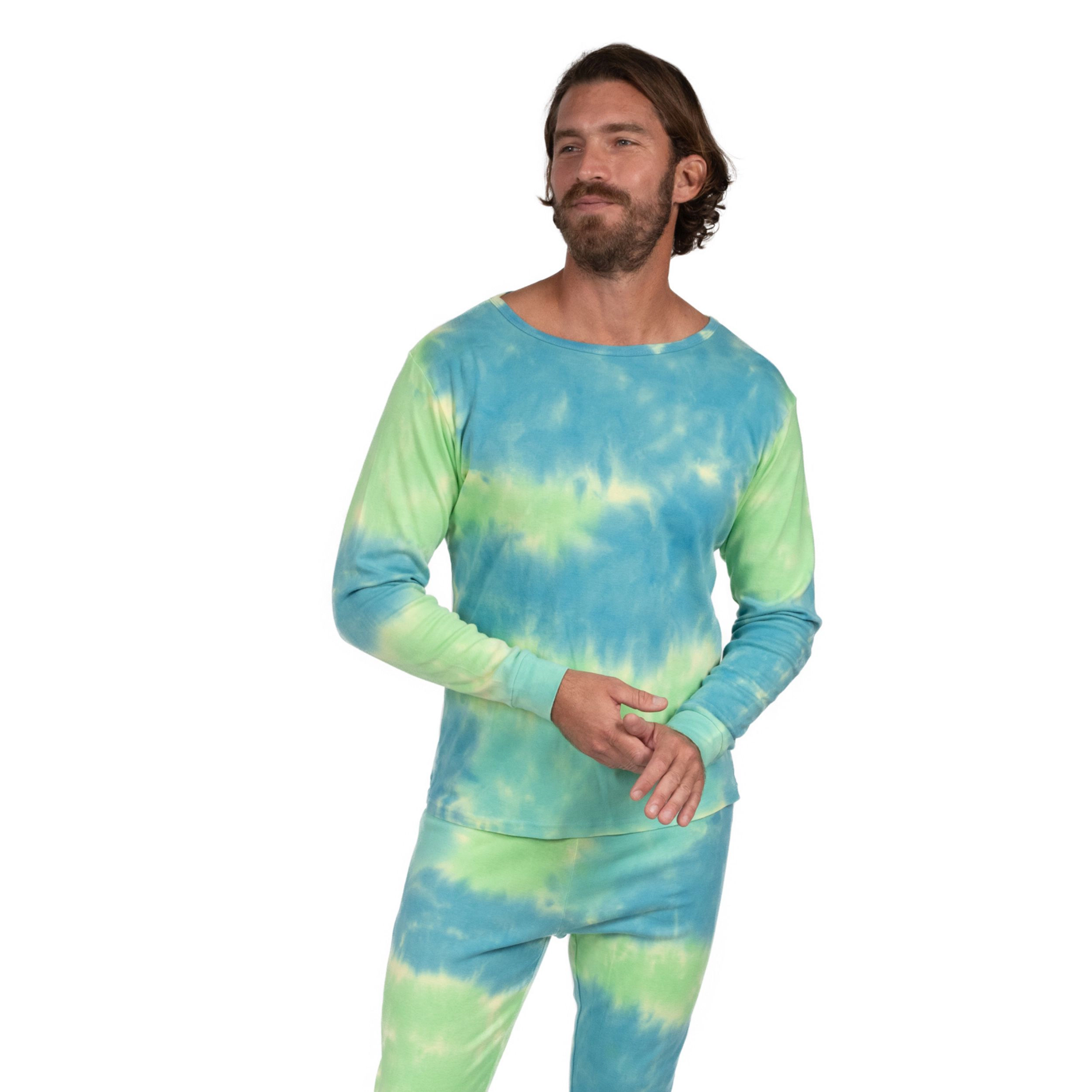 Leveret Men's 2-Piece Cotton Snug Fit Tie Dye Mix Pajama Set